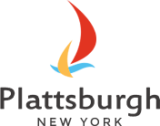 City of Plattsburgh logo blue red yellow sailboat